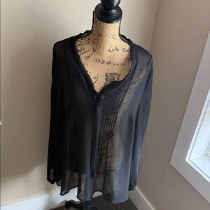 Lane Bryant Black Sheer Blouse